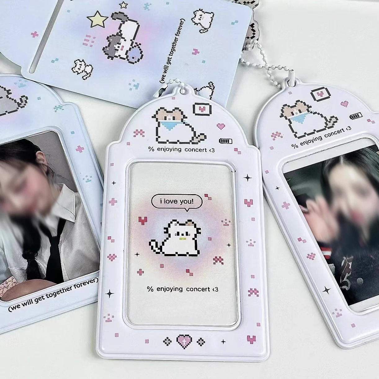 1pcs Keychain Stationery ID Card Cover Bag Pendant Card Holder Cartoon Card Protective Sleeve 3