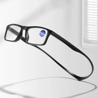 New Unisex Hanging Neck Magnet Reading Glasses magnifier Men Women Magnetic Presbyopic Eyeglasses Rivets Hyperopia Spectacles 2