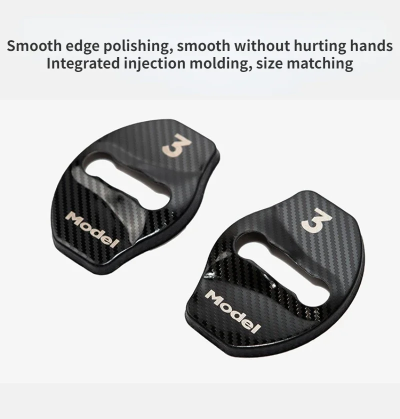 Couvercle de protection en acier inoxydable pour boucle de verrouillage de porte de voiture Tesla modèle 3 Y accessoires de décoration de protection 2017-2023_voghion.com
