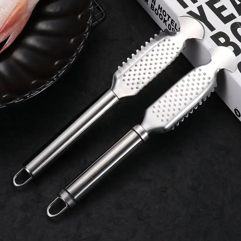 Fish Scales Scraper Fish Scale Cleaner Fish Scale Scraper Stainless Steel Fish Scaler Remover Fish Scales Scraping Graters Fast Remove Cleaning Peeler Scraper Kitchen Accessorie Gadgets