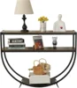48'' 2-Tier Console Table Modern Sofa Table with Storage Shelves Arc-Shaped Table for Entryway Living Room Dining Room and Porch 4