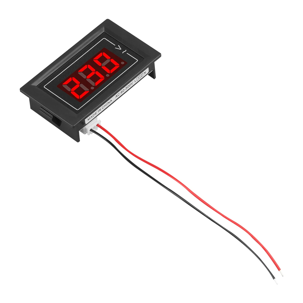 AC 220V LCD 디지털 전압 미터 볼트 악기 도구 2 전선 전압계 패널 표시기 라이트 램프 게이지 AC 60-500V
