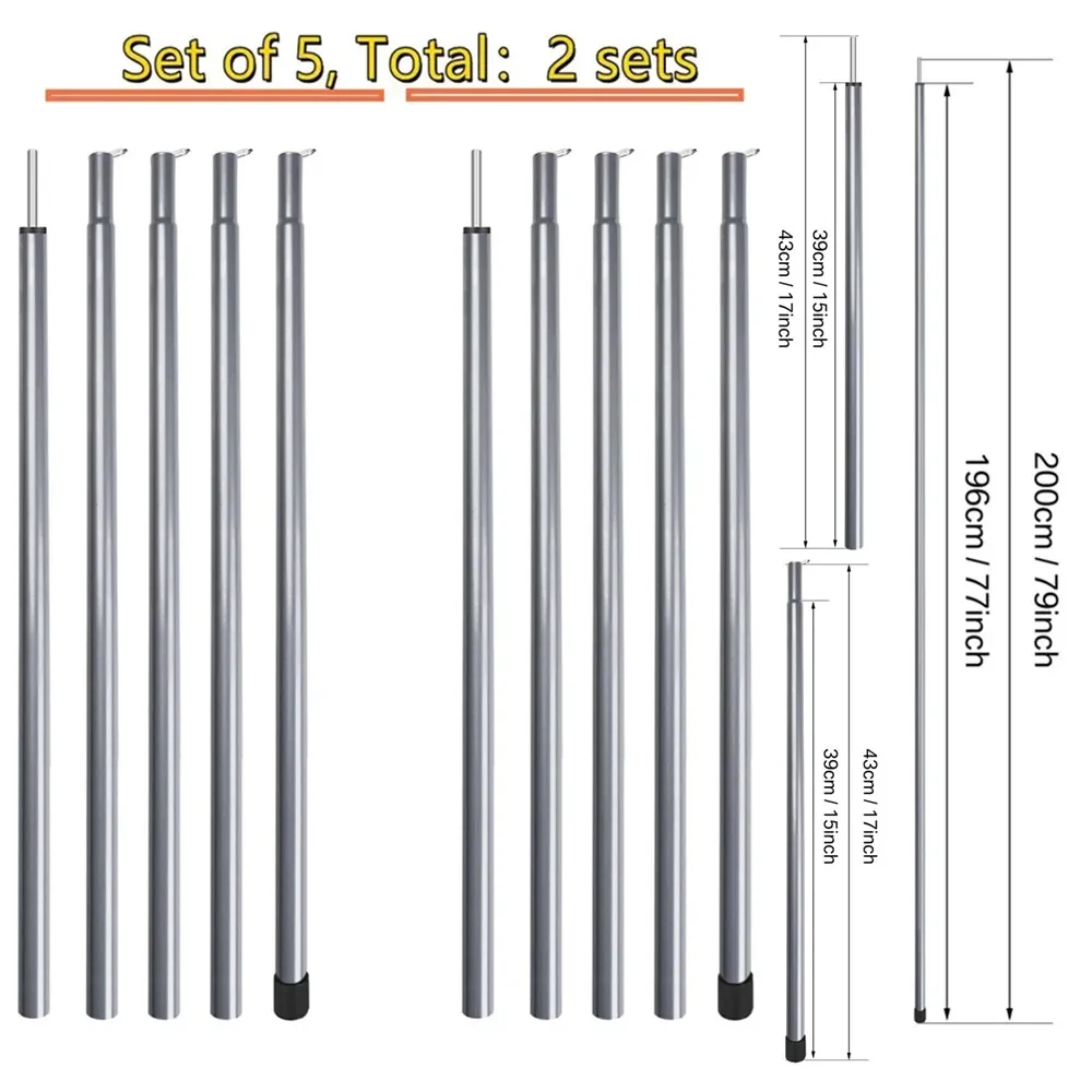 Adjustable Tarp Poles Set 2