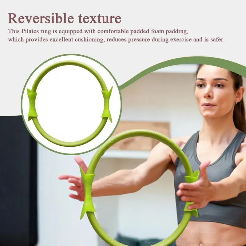 Toning Pilates Ring Lightweight 14.96 Inches Fitness Ring Resistance Pilates Hoop Non-slip Exercise Equipment Double Grip Yoga