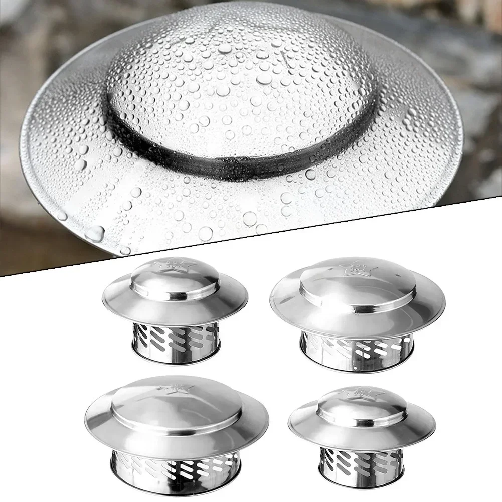 Stainles Steel Chimney Cap 80mm/110mm/160mm/220mm Exterior Wall Fresh Air Outlet Roof Pipe Exhaust Hood Ventilation Ducts