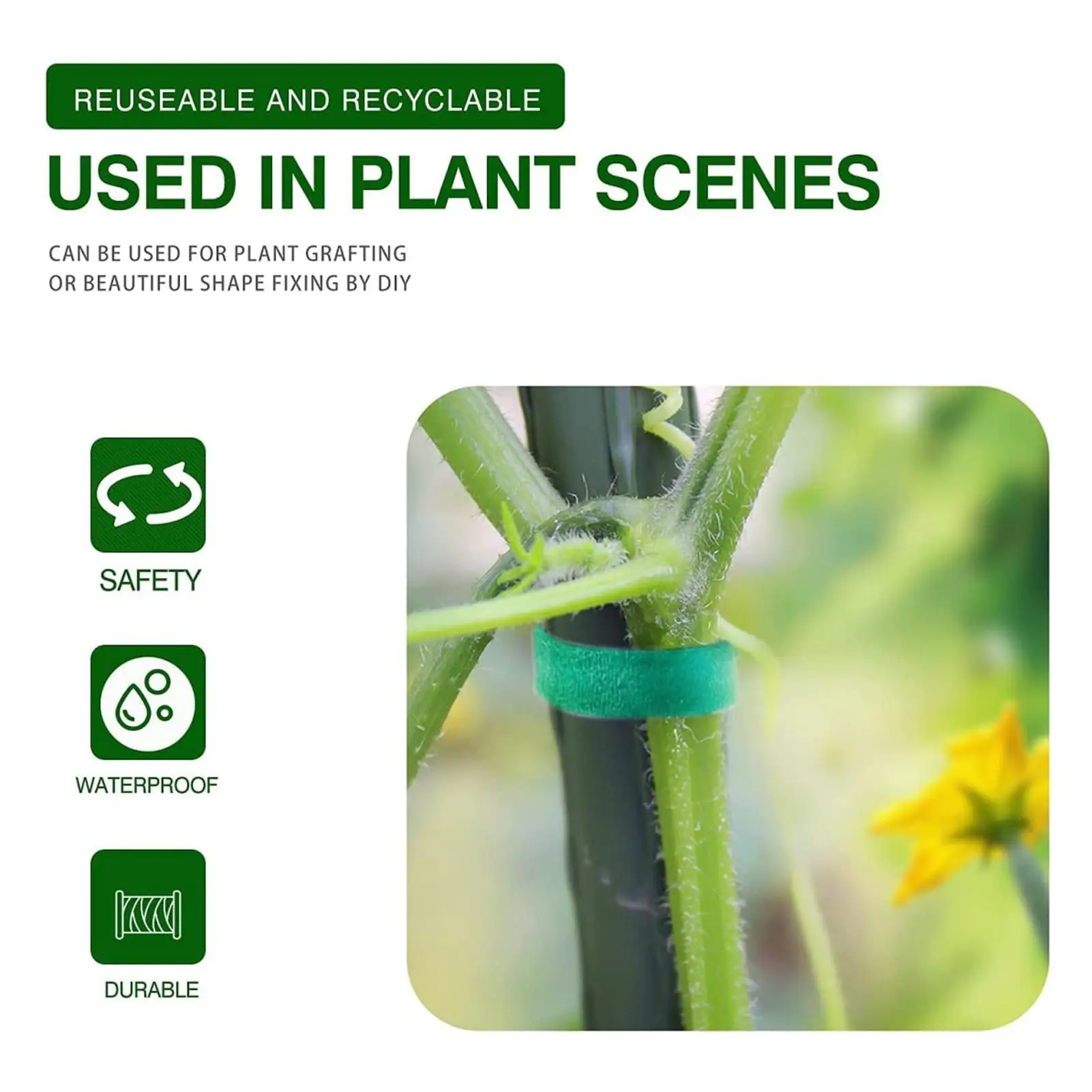 Plant Ties 5M Nylon Reusable Plant Hook Loop Ties Green Fastener Tape Bamboo Cane Wrap Support Home Garden Accessories