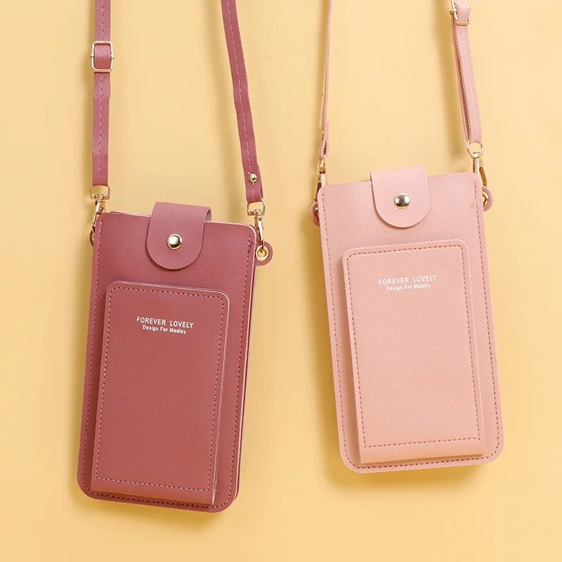 Soft Women Bags Leather Wallets Touch Screen Cell Phone Purse Crossbody Shoulder Strap Handbag For Female Cheap Card Package 6