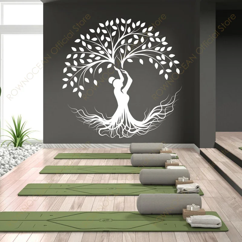 Creative Design Yoga Tree Wall Sticker Vinyl Home Decor Interior Room ...