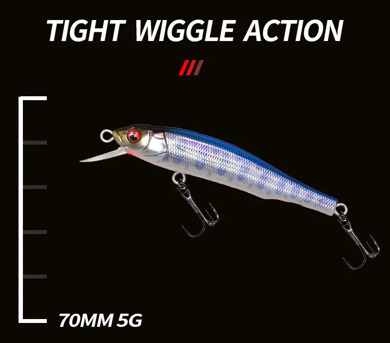 10 couleurs 7 cm/5g Mini vairon Wobblers flottant leurres de pêche vairon manivelle artificiel dur Swimbait poisson leurre brochet Wobblers  18