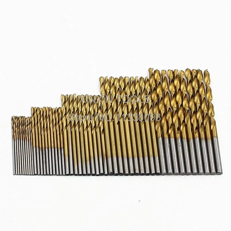 

NEW 100pcs Titanium HSS Drill Bits Coated 1.5mm - 10mm Stainless Steel HSS High Speed Drill Bit Set For Electrical Drill Tools
