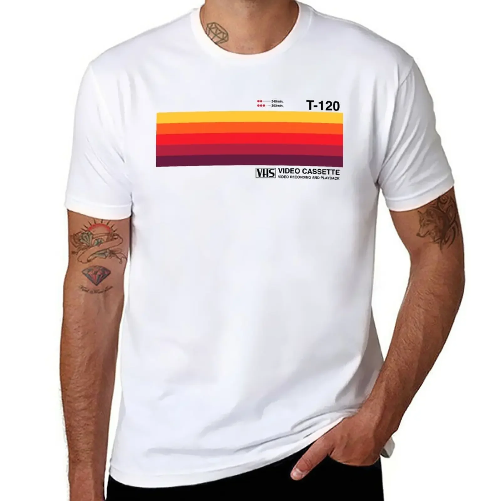 Sunset Video Cassette Vhs T-Shirt Uomo Abbigliamento Camicie Magliette Grafiche Magliette Da Uomo