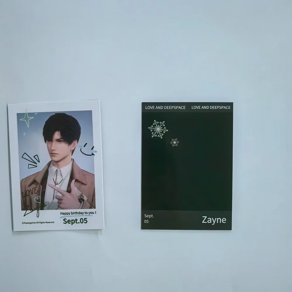 4개 세트 러브 앤 딥스페이스 로모 카드 - 제인 리셴 9월 5일 생일 축하 게임 캐릭터 포토 카드 팬 선물