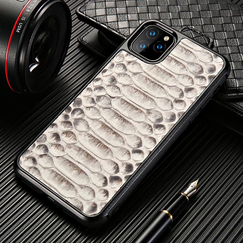 

Luxury Genuine Leather case For Iphone 11 12 13 pro max 13pro 8 plus xr Real snake skin Heave Duty protective shockproof cover