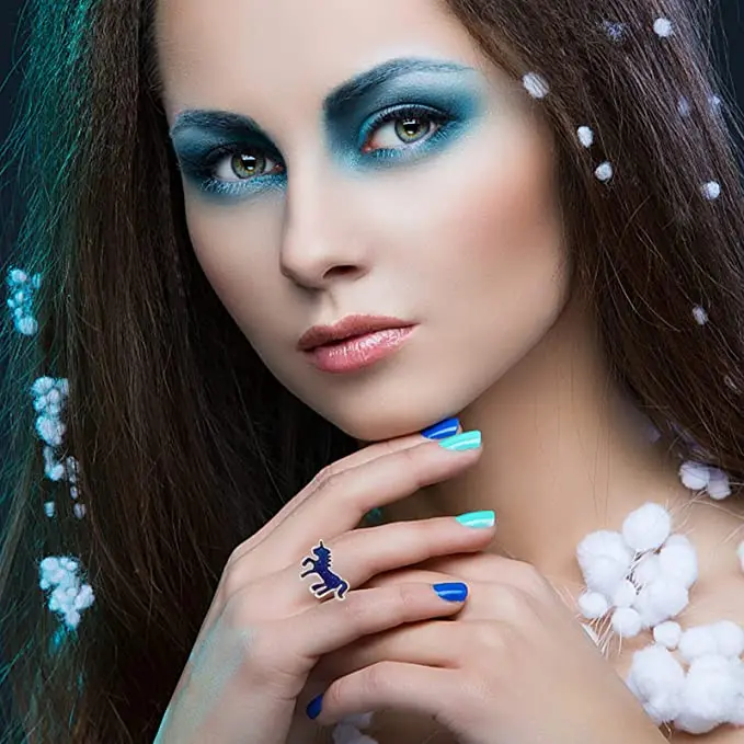 16pcs/lot Mood Rings Female Ring Niche Design Simple Children's Princess Cartoon Cute Animal Temperature Color Change Ring