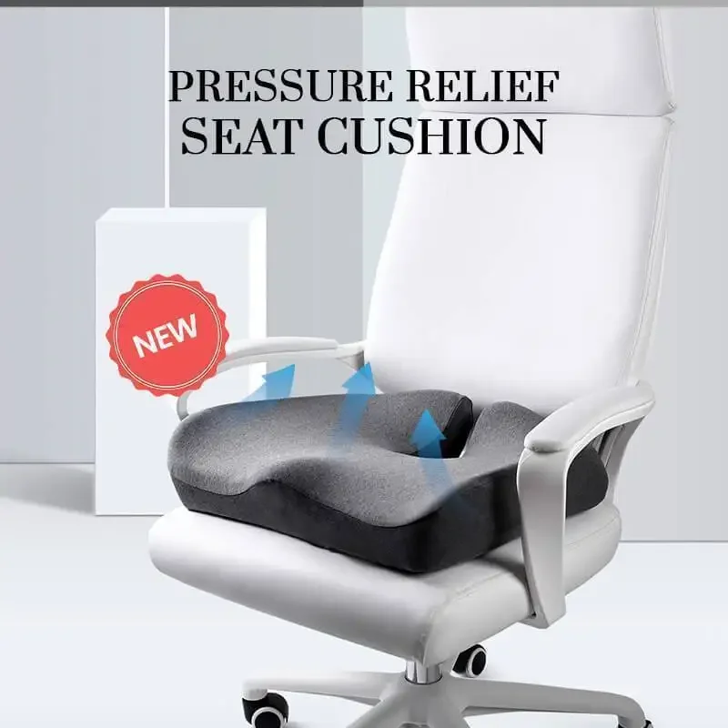 PressureReliefSeatCushionBackPainOrthopedicTherapyCarOfficeChairWheelchairSupport
