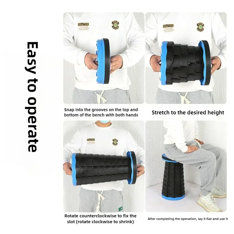 Portable Folding Telescopic Stool Lightweight Plastic Subway Queuing Chair Outdoor Camping Chair Fishing Seat Carry Bag folding chair retractable stool
