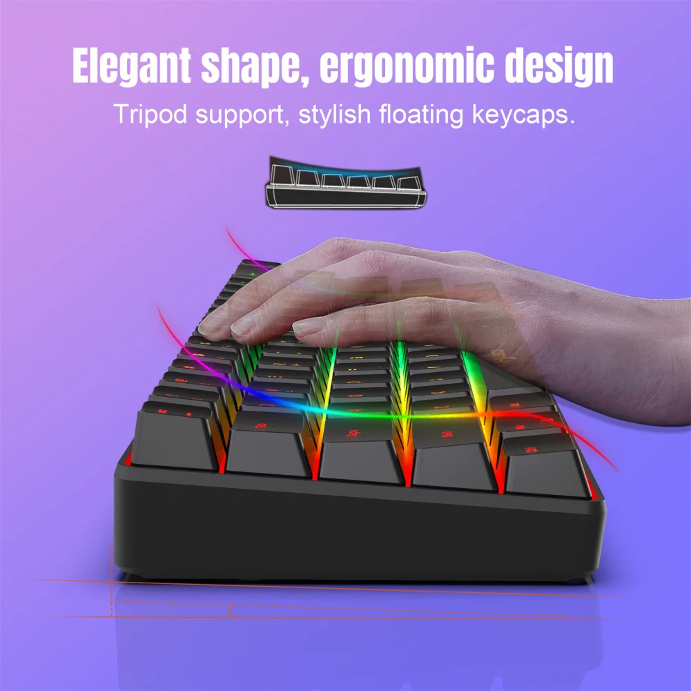 V200 المحمولة RGB لوحة مفاتيح قيمنق للألعاب خلفية...