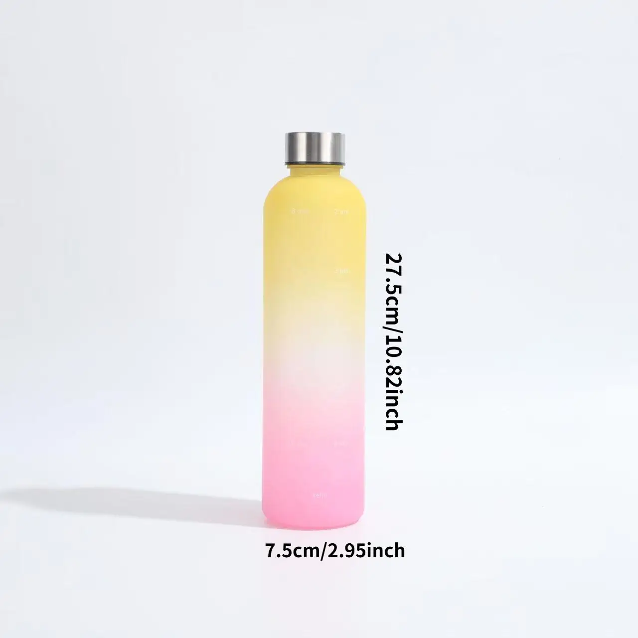 1000ml Outdoor Sports Water Bottle, Portable Frosted Gradient Cup, Large Capacity with Scale, Camping Picnic Office Gym Drinkware