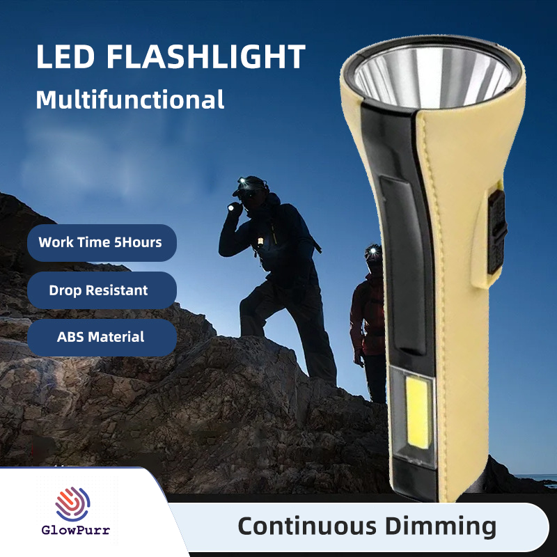 Rechargeable Flashlight Side Light Power Flashlight Type-C Outdoor Hiking Camping Fishing