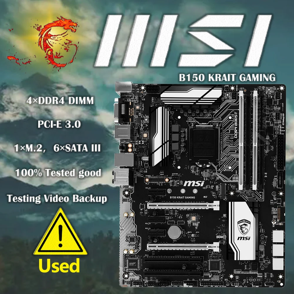 Scheda Madre Da Gioco Msi B150 Krait Usata Scheda Madre Lga 1151 Ddr4 Atx Da 64Gb