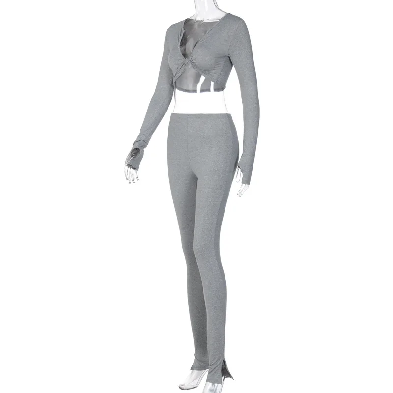 Sleek Winter Knitted Ensemble for Women Sweater Hoodie Set - Image 19