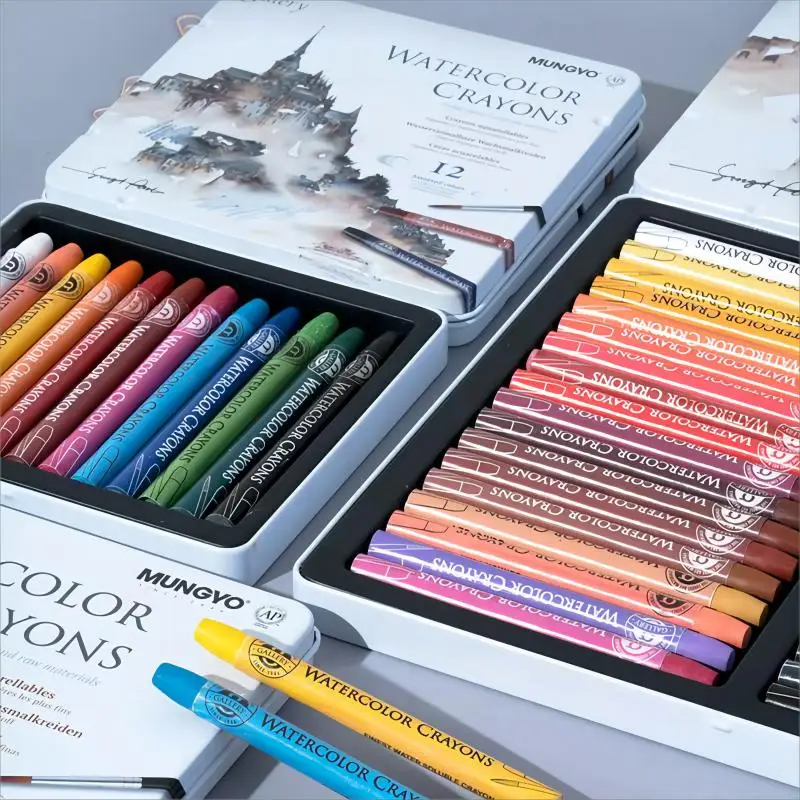 MUNGYO Artist Pastel Sticks artist pastel sticks 12/24/36 Colors Watercolor Crayons Painting Pigment Professional Art Supplies MAC