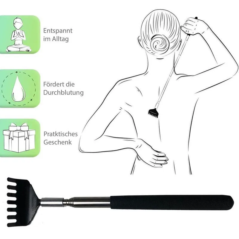 Back scratchers Telescopic Back Scratcher Scratching Massager Metal Stainless Steel Tool with Carrying Bag