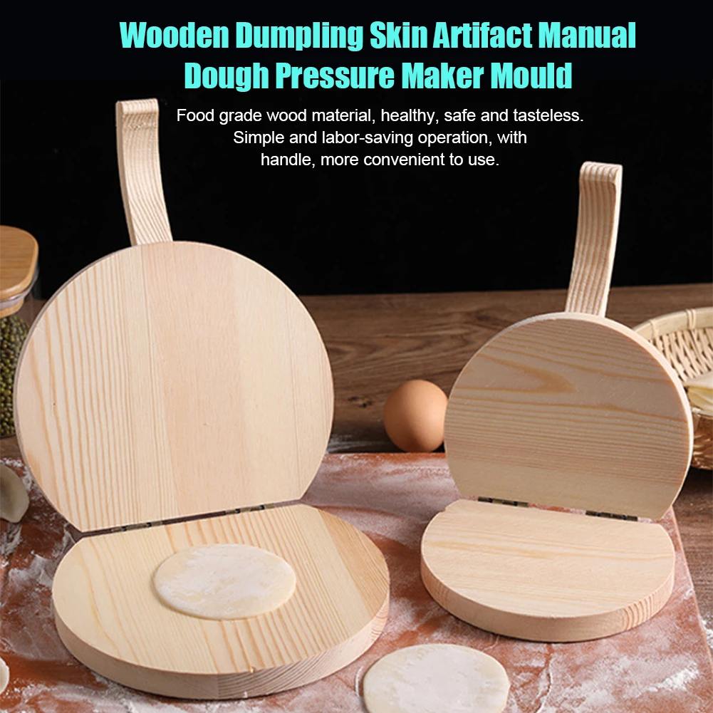 Wooden Dough Pressing Tool Dough Presser Dumpling Skin Press Tool