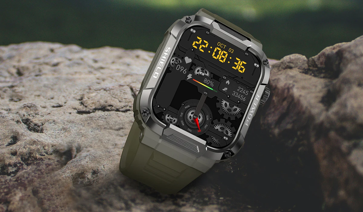 Android Smart Watch Military Healthy Monitor AI Voice Bluetooth Call Fitness Waterproof Sports for Men