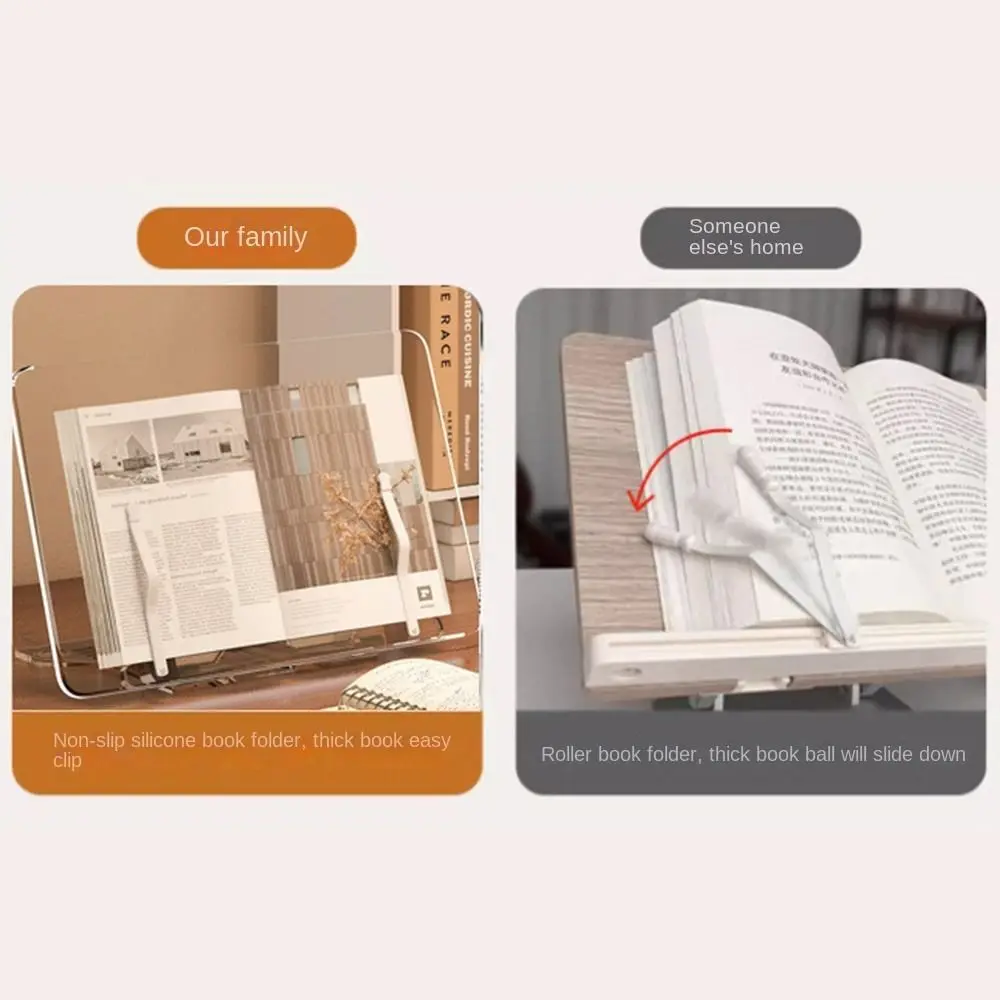 13가지 각도 조절 가능한 아크릴 책꽂이 편안한 독서 다기능 데스크탑 독서대 미끄럼 방지 안정적