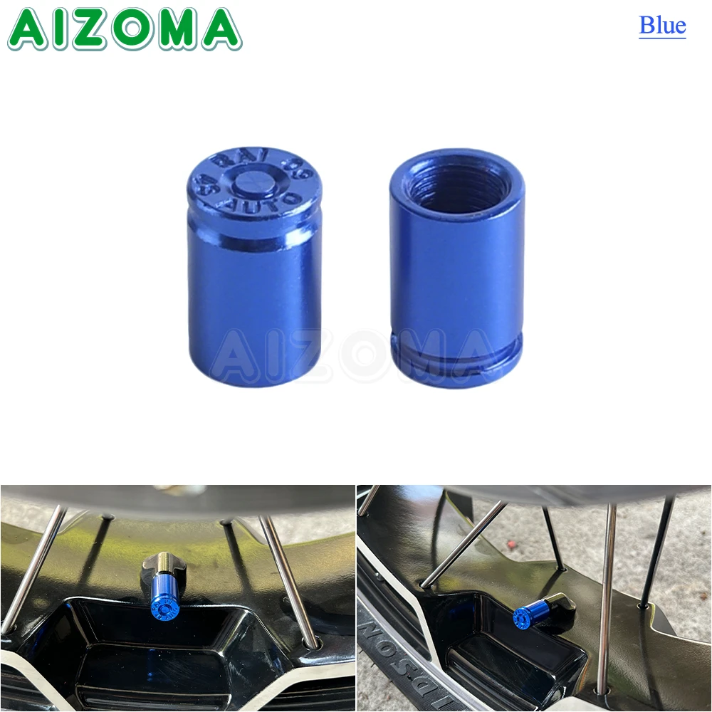 Universal Aluminum Wheel Tire Valve Caps - Waterproof Motorcycle Accessories (2 Pack)