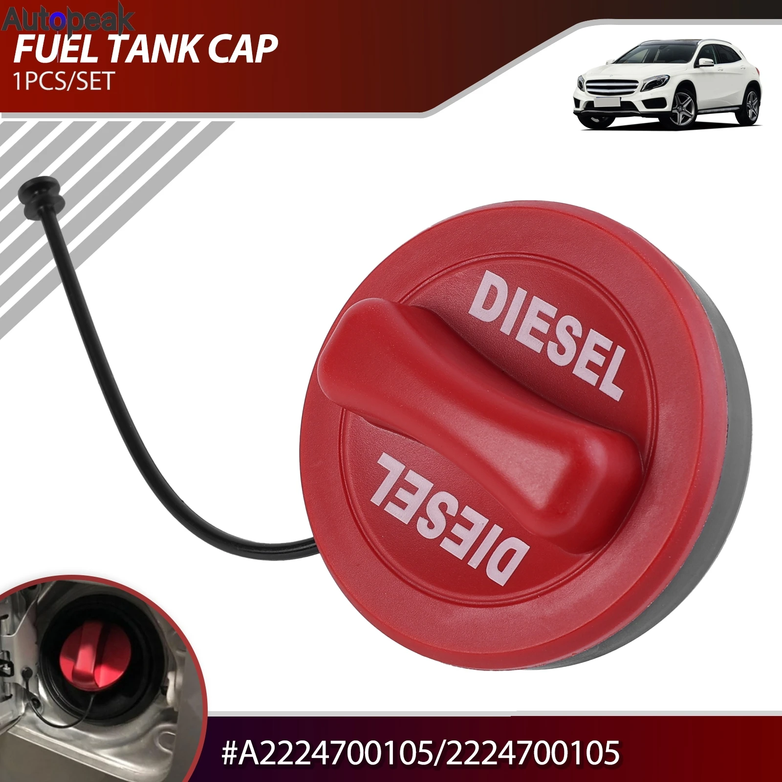Car Diesel Fuel Tank Cap Cover A2224700105 2224700105 For Mercedes-Benz A C E GLA CLA Class W213 W205 X156 W117 W176 Fuel Tank Cover Fuel Cap Fuel Tank Cap