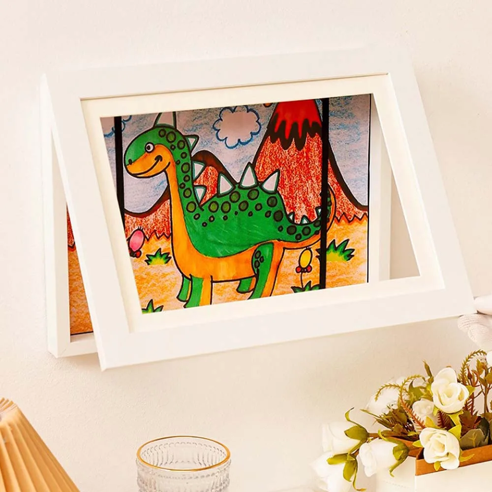 Vibrant Kids Art Display Frame - A4/6 Wooden Photo & Poster Holder