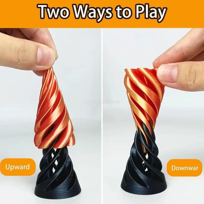 3D Printed Spiral Fidget Toys Decompression Spinning Three-Dimensional Structure Fingertip Dual Color Stress Relief Toy fidget toys anti stress toys mini fingertip toy