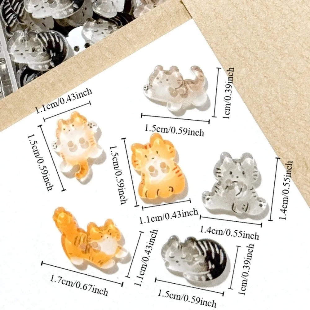 30pcs 회색 고양이 크리 에이 티브 키티 버튼 귀여운 유행 테이비 고양이 버튼 수지 생강 고양이 버튼 의류 액세서리