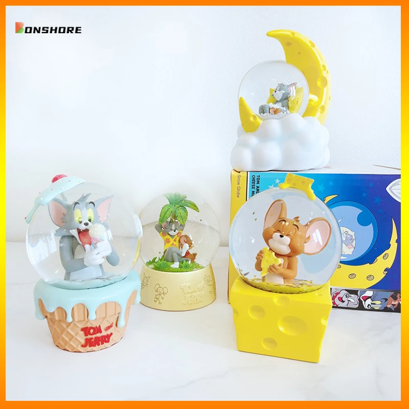 

Tom And Jerry Moon Crystal Ball Ice Cream Anime Figure Model Toys For Girls Collection Doll PVC Pendants Child Birthday Gifts