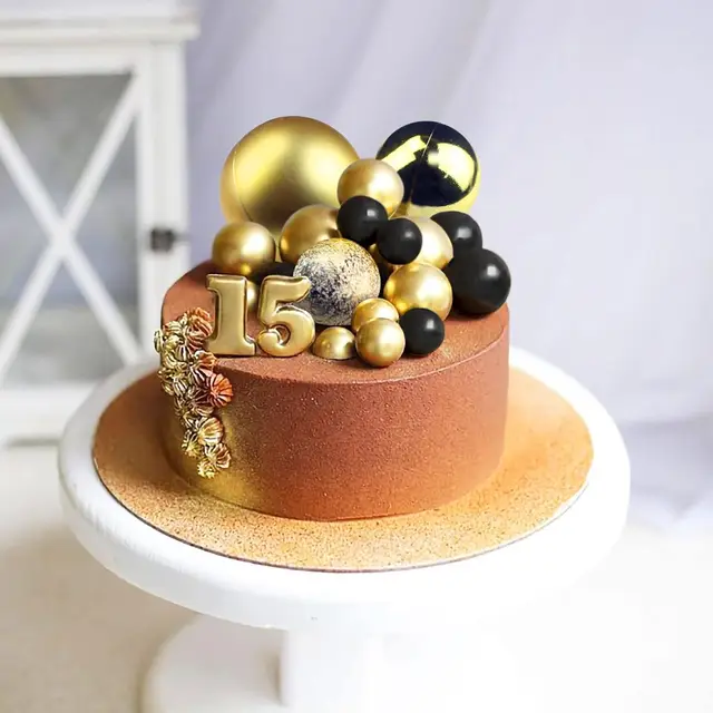 Lot De 50 Boules Dorées Pour Décoration De Gâteau - Tailles 1,5 à 4 Cm, Avec Pics, Parfait Pour Les Fêtes Et Anniversaires