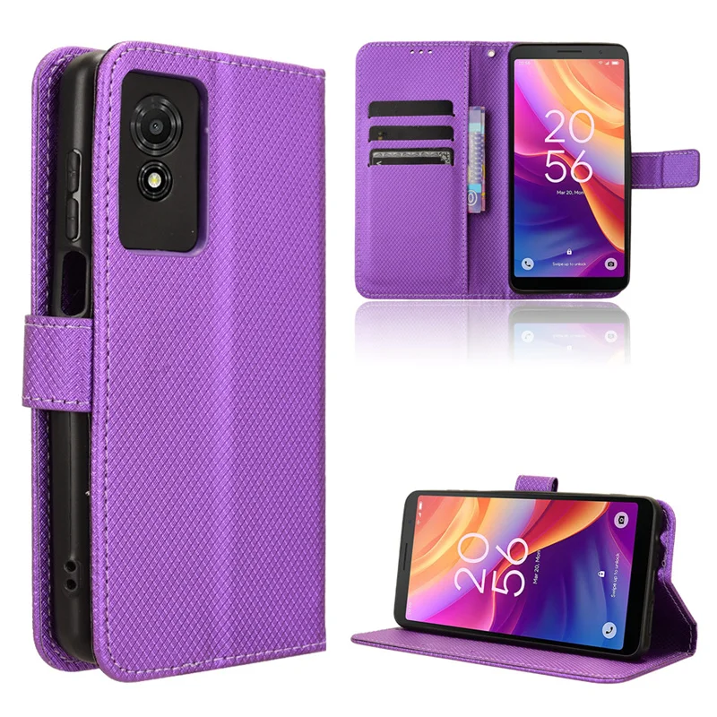 EASSGU Custodia per TCL 501 (6 Inches) Flip Folio Cover Magnetica per Telefono in Pelle con 3 Slot per Schede 1 Portafoglio, Case - Blu