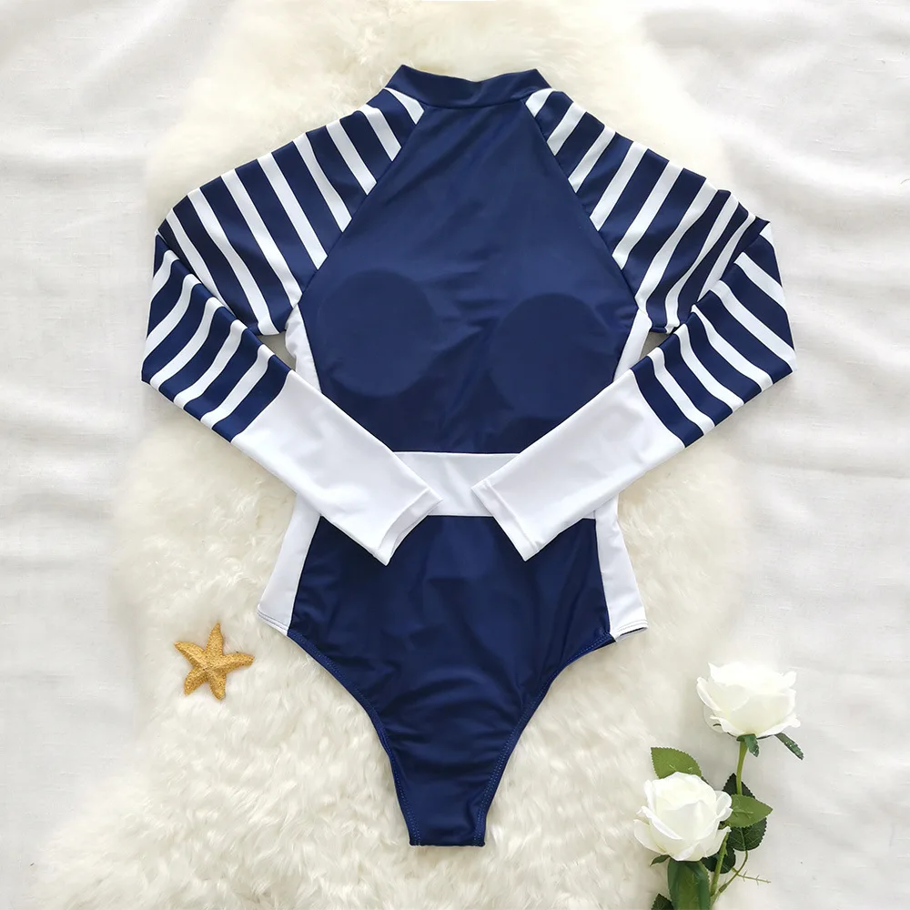 One-piece Swimsuit Printed Surfing Suit Swimwear and Trousers Set Beachwear Long Sleeve Leopard Printed Sexy Bikini Beach