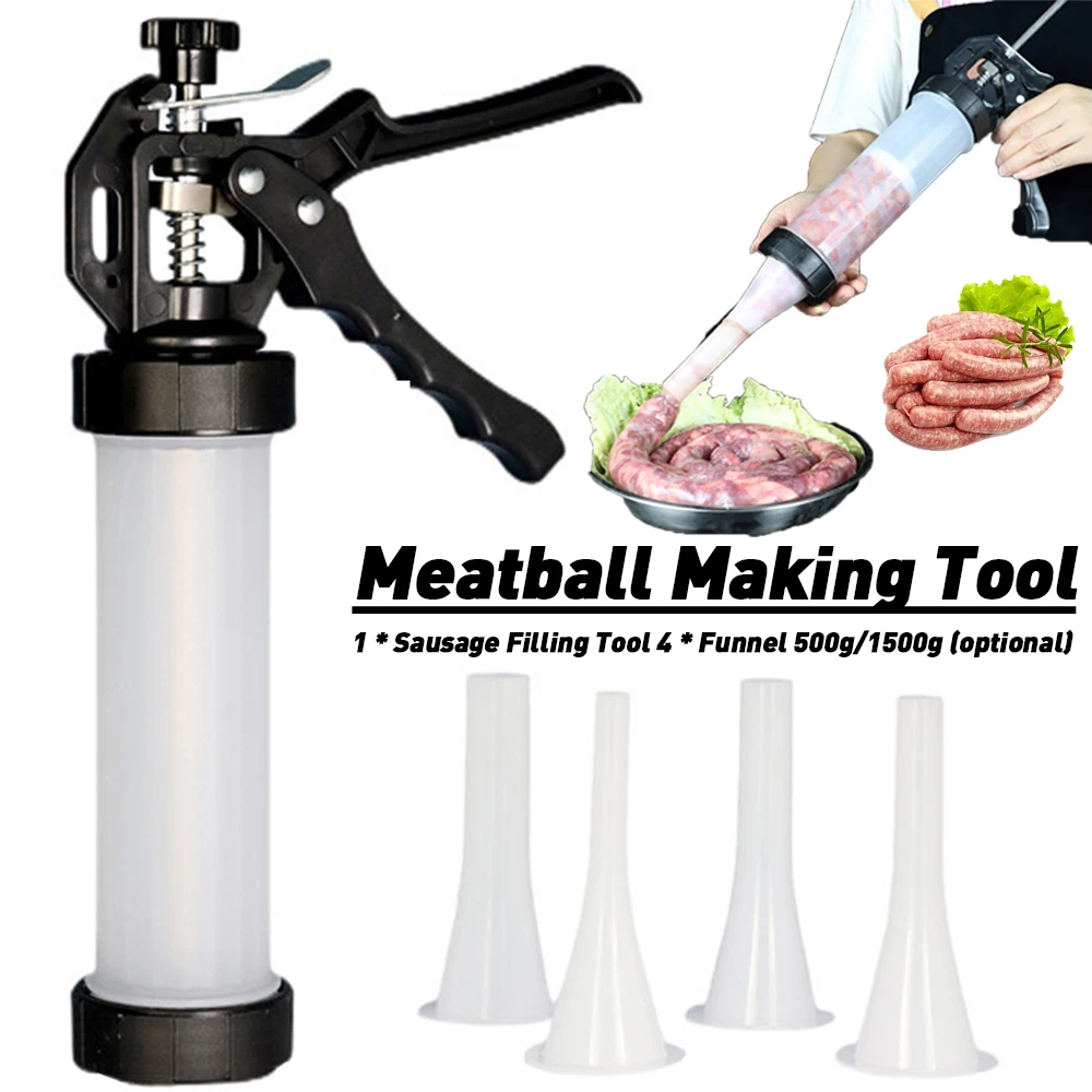 Manual Homemade Sausage Stuffer Meat Fillers Machine 1set Sausage Gadgets Kitchen Tools Syringe Manual Maker