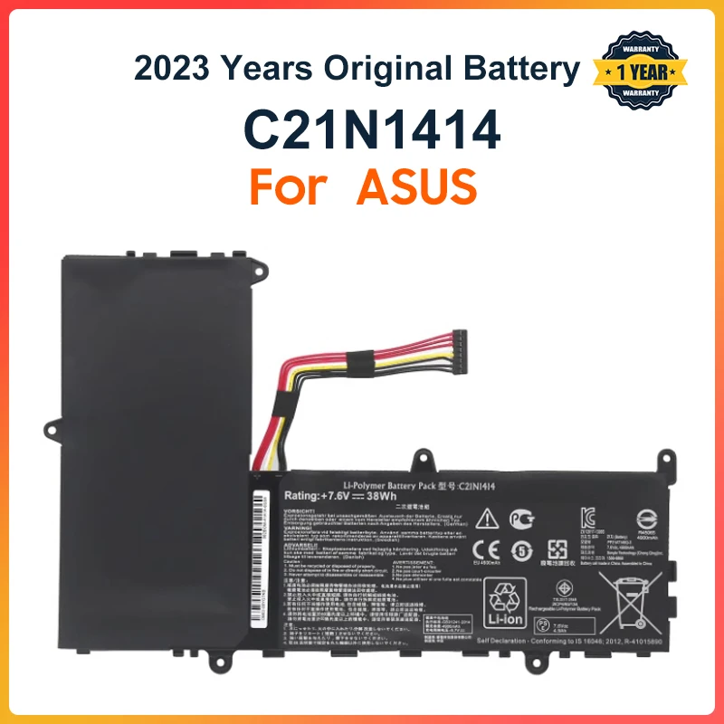 Batteria Per Laptop 7.6V 38Wh C21N1414 Per Asus Eeebook X205T X205Ta X205Ta-Bing-Fd015B 11.6 "Gratuita 2 Anni Di Garanzia