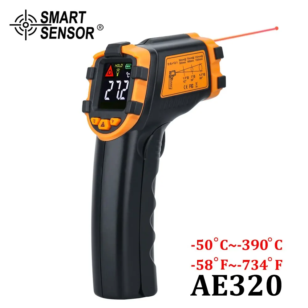 SmartSensor 적외선 비접촉 전자 디스플레이 온도계, 휴대용 및 정확한 주방 공장 온도 측정 건