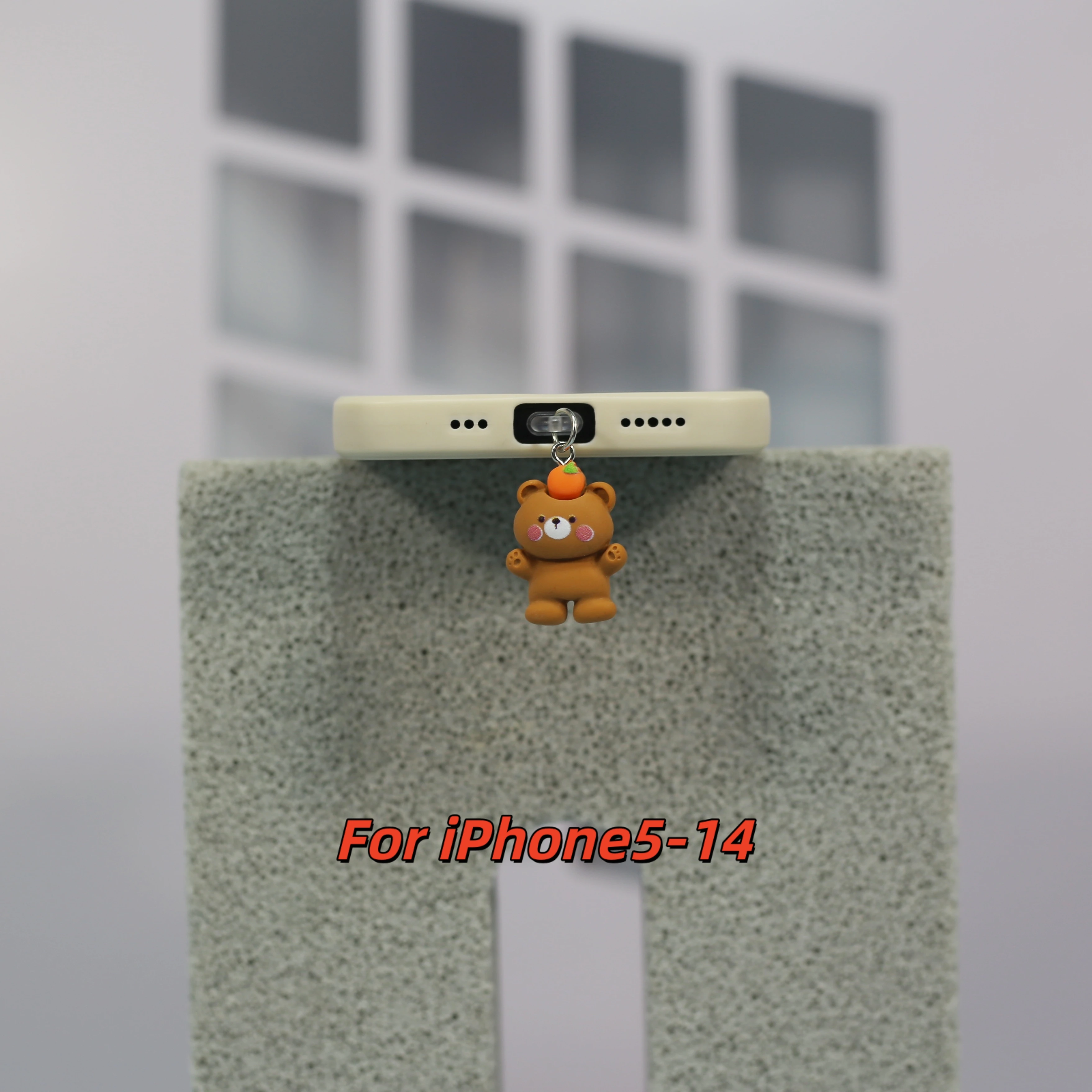 Adorable Animal-Themed Phone Dust Plug Charms - Cat, Frog, and Bear Decorations