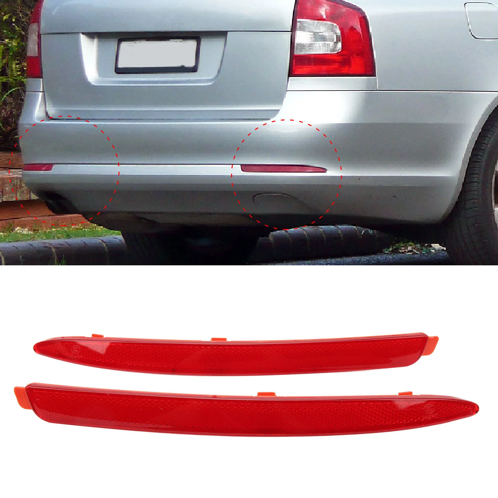 2Pcs-Rear-Bumper-Reflector-Left-Right-1Z0945105A-for-OCTAVIA-1z ...