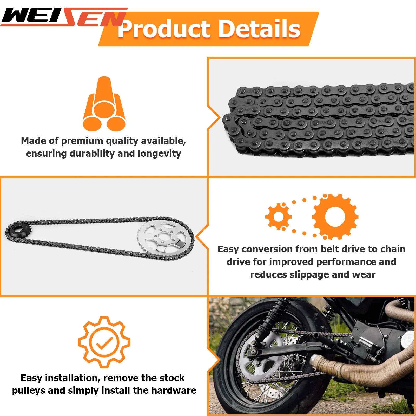 TC Bros Belt To Chain Conversion Kit - Fits 1995-1999 Harley Sportster XL Models