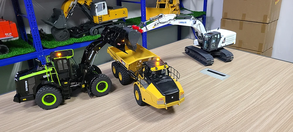 Sc7c203bb375c4cb58833fe3389653bcfw KABOLITE RC 1/18 K966 ładowarka 336GC koparka hydrauliczna K960 ciężarówka hydrauliczna zabawki dla chłopca modelu maszyn budowlanych
