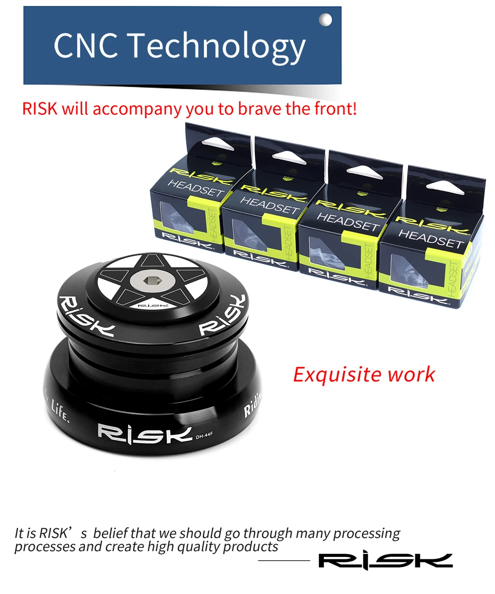 RISIKO MTB Rennrad-Headset 44 mm 34/41/41,8/49,7/50,6/55/56 mm für Fahrrad 28,6 mm 1 1/8 gerade 1,25–1,5 Zoll 1 1/4-1/2 konische Gabel – Detail 7