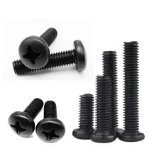 

25pcs Cross Recessed Pan Head Screw M3 M4 M5 Black Carbon Steel Phillips Screw