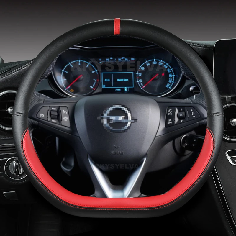 Luxurious D Shape Leather Steering Wheel Cover