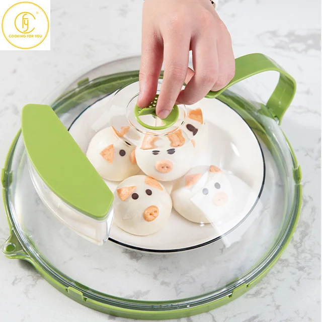 Creative Plastic Microwave cover for food Water Injection Diversion Section Oil Splash Proof Lid Family Kitchen Specialty Tools 2